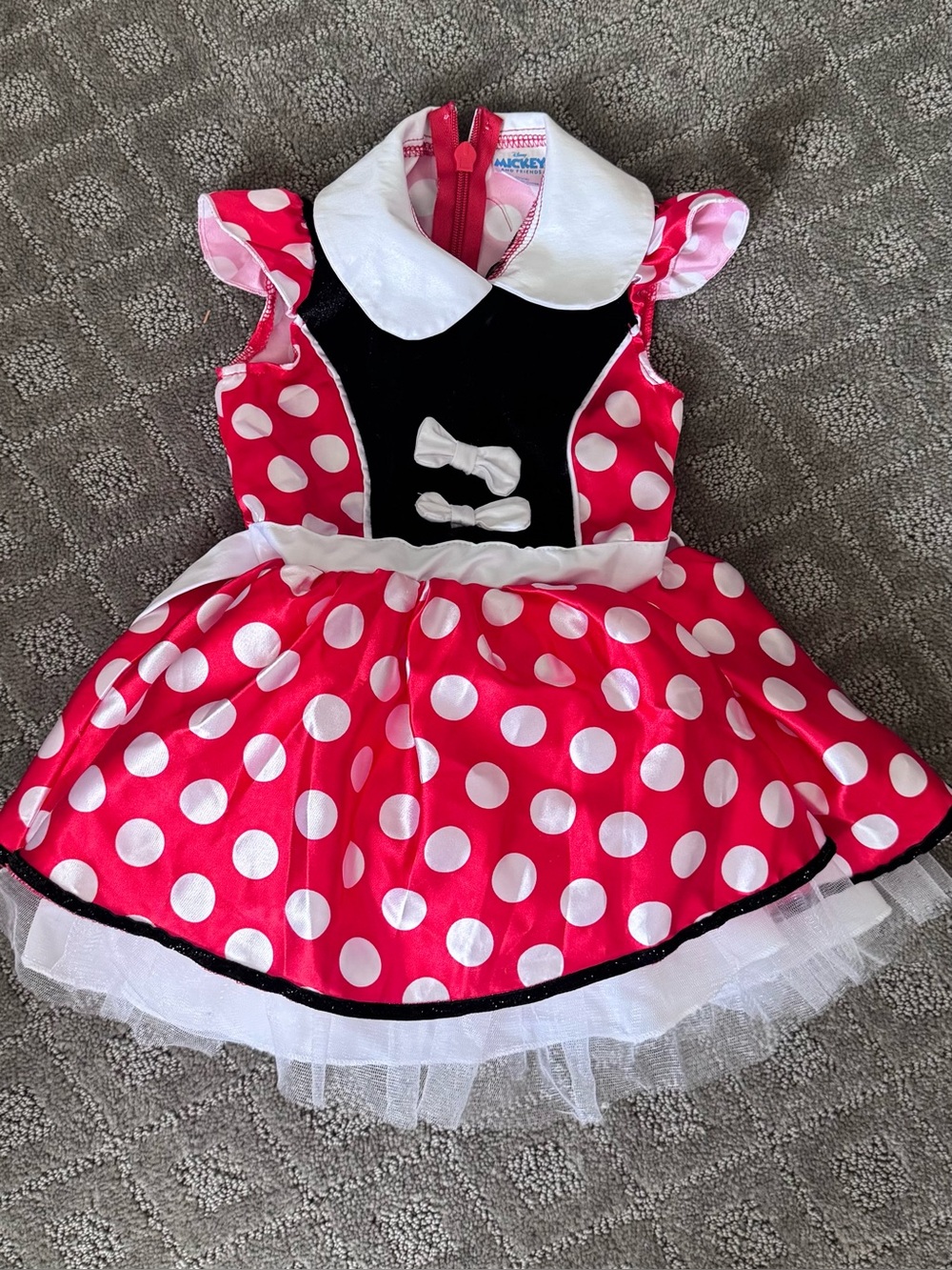 Girl’s Disney Minnie Mouse Kids Polka Dot Costume Dress Halloween Size 2T